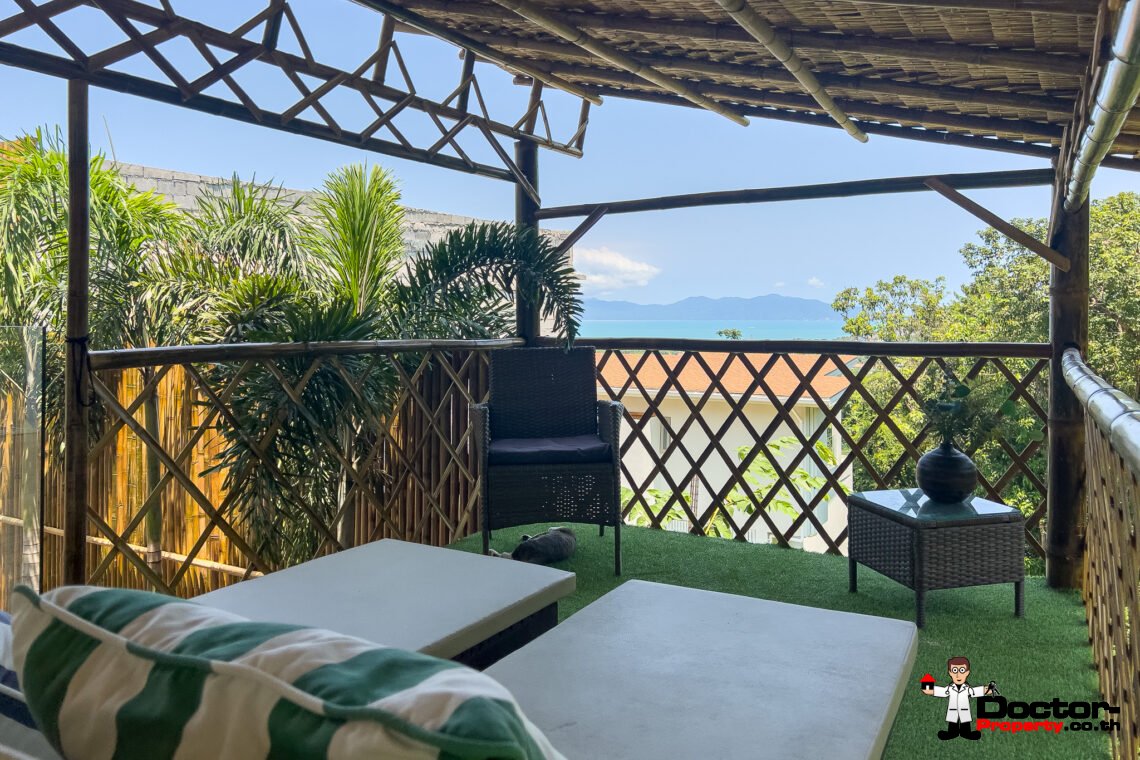 3 Bedroom Pool Villa with Partial Sea View in Bo Phut, Koh Samui – For Sale